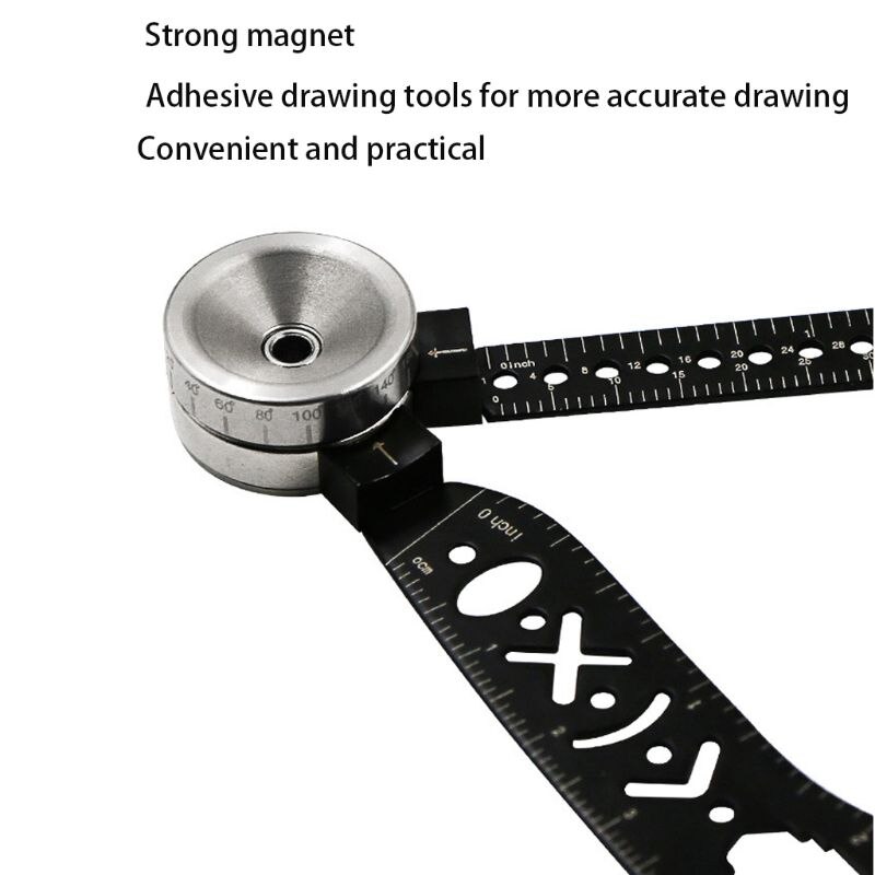 Règle métallique incurvée, outil de dessin de compas, Mini-règle métallique, boussole, ustensile polyvalent 1XCB