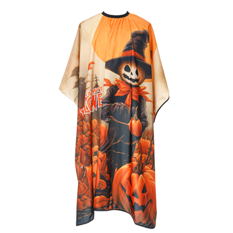 3 Kleur Halloween Kapper Schort Pompoenpatroon Waterdichte Doek Stofdichte Cape Salon Professionele Kapper Winkel Accessoires: Licht Geel