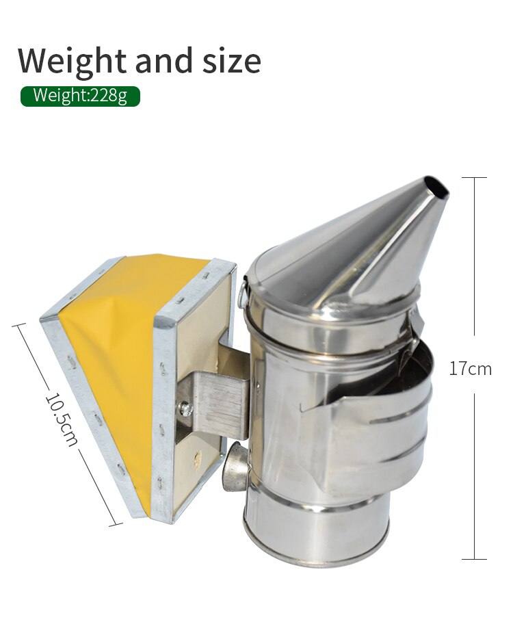 Bijenteelt Roker Rvs Apparatuur Bijenkorf Doos Tool Benodigdheden Voor Bijenkorf Bee Handleiding Rook Maker Met Opknoping Haak Gereedschap: BS02