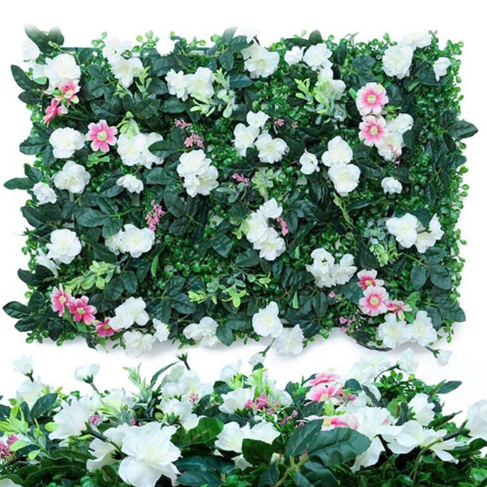 Diy bryllup blomster væg arrangement leverer haven plantning base plast silke kunstige blomster række dekoration bryllup baggrund: Hvid