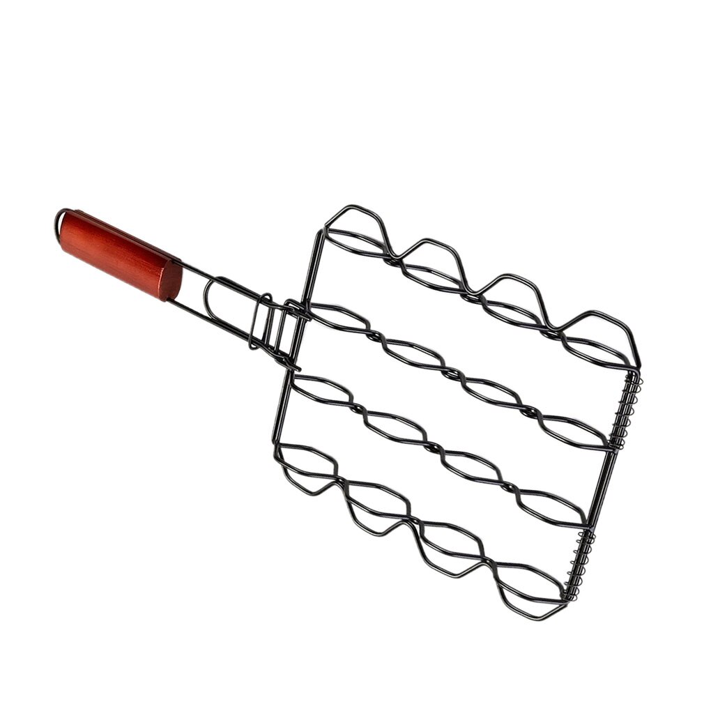 Grilled Corn Clamp Grilling Basket with Removable Handle Outdoor Grill Rack Tool