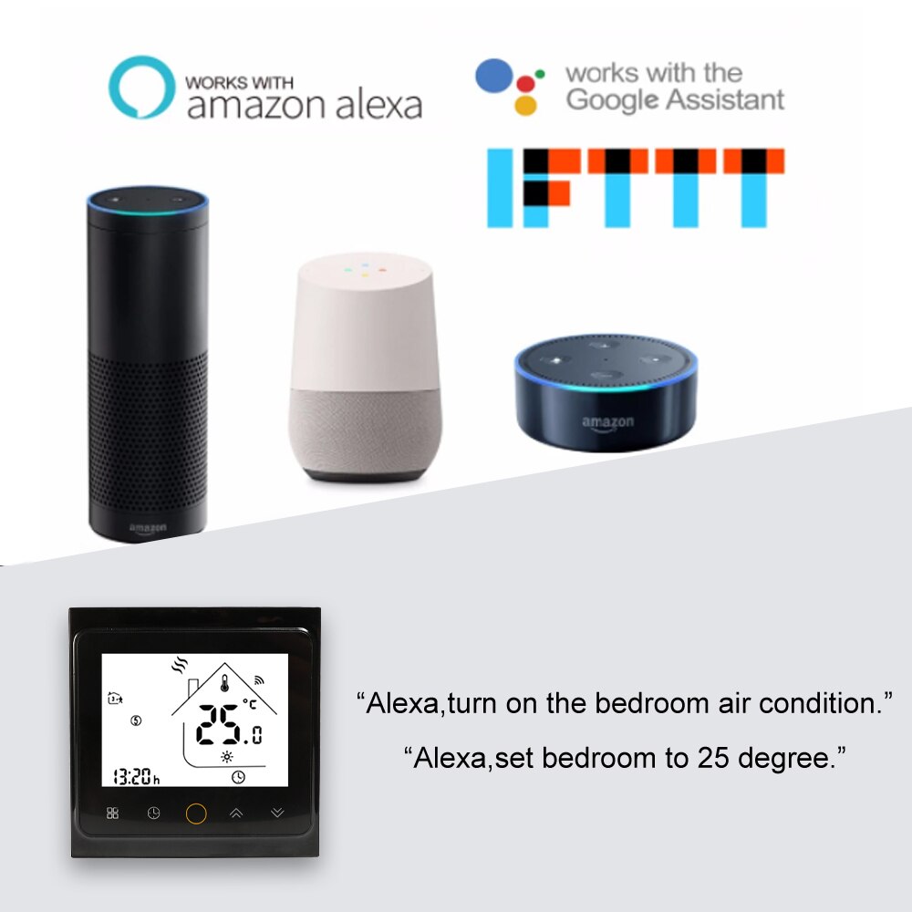 Wifi Slimme Thermostaat Temperatuur Controller Voor Water/Elektrische Vloerverwarming Water/Gas Boiler Werkt Met Alexa Google Thuis