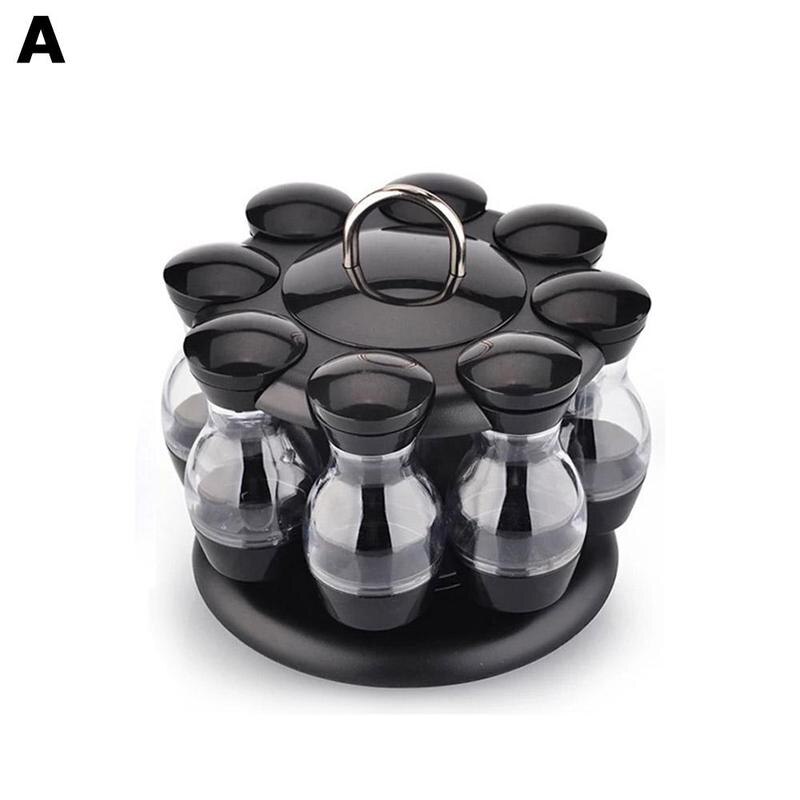 8/16 Stuks Roterende Cruet Kruiderij Kruiden Potjes Kruiden Flessen Opslag Shakers Houder Keuken Zout Sprays Organizer Peper: A