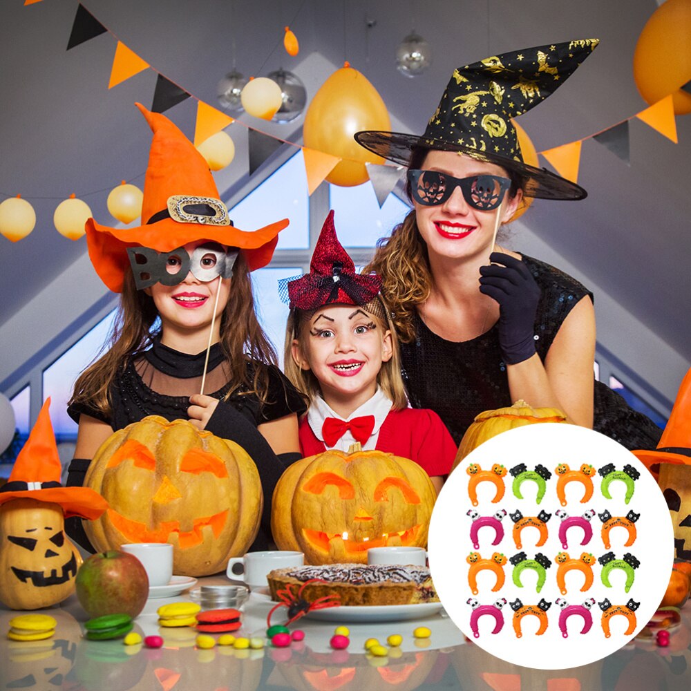 50 Stuks Halloween Hoofdbanden Cartoon Opblaasbare Ballon Haar Hoops Party Gunsten
