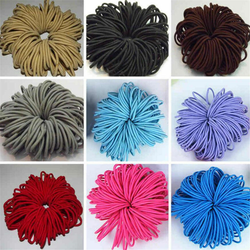 50/100 Uds bandas de pelo coloridas de Nylon bandas de goma elásticas para niñas niños Scrunchie coletero elástico accesorios para corbatas de pelo