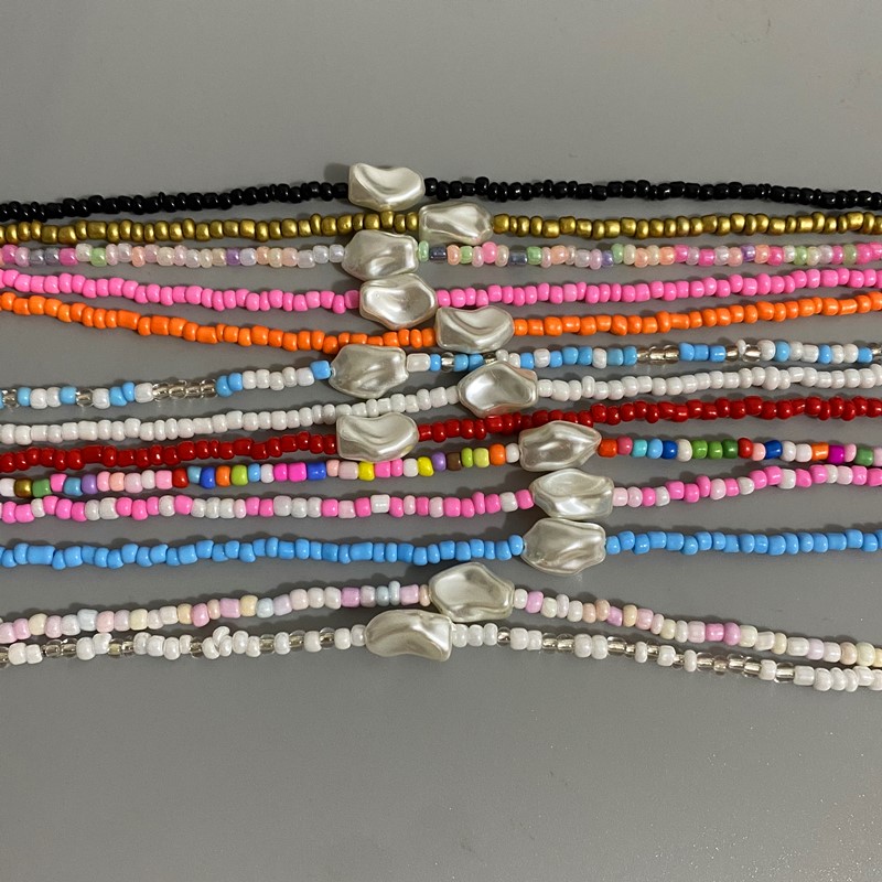 Boho perlehalskæde til kvinder imiteret perle frøperlekæde kort choker halskæde håndlavede smykker til kvinder