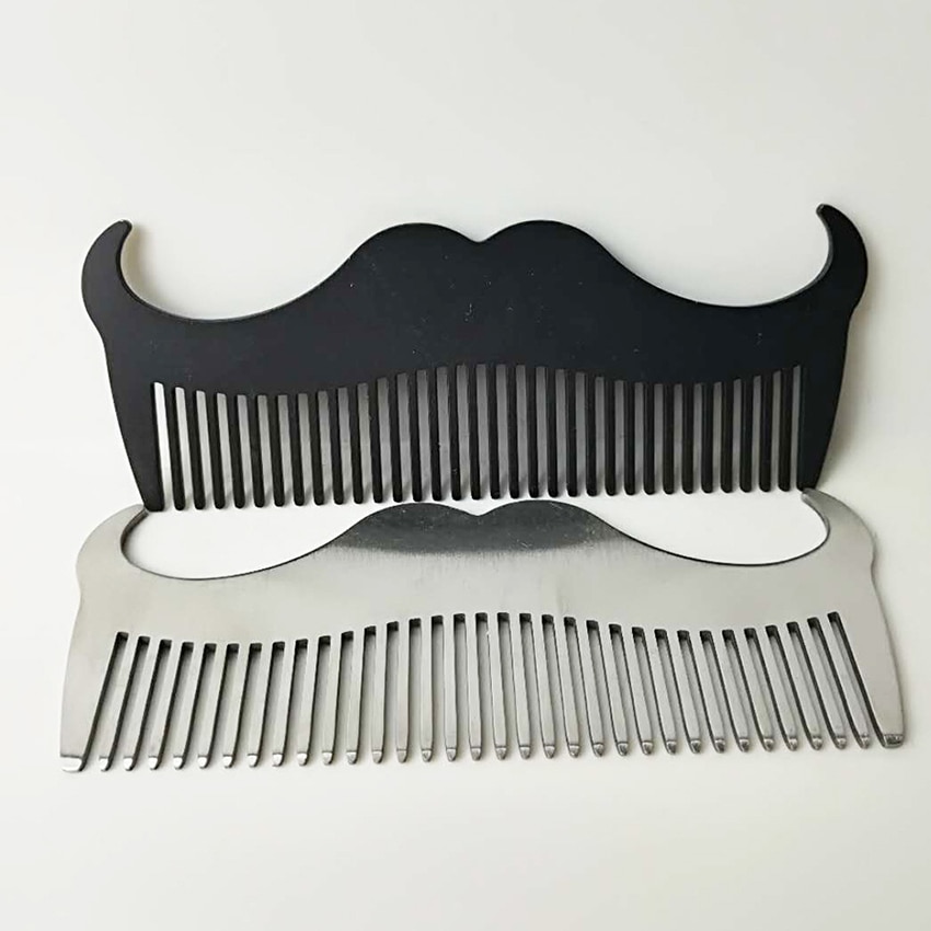 1Pc Stainless Steel Beard Comb Brush Men DIY Styling Mustache Combs Barber Shop Hairdressing Hair Trimming Styling Comb Tools