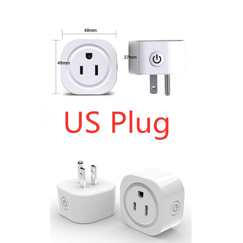 Mini Smart Socket WiFi Draadloze Socket US UK EU ZA Plug Smart Home Voice Afstandsbediening Timer Werk met Alexa google Home IFTTT: US Plug 03