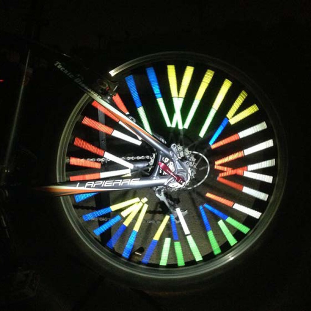 1 Pack Of Bicycle Colorful Reflective Spokes UV Resistant Waterproof Abrasion Resistant Reflective Strips Bicycle Upgrade
