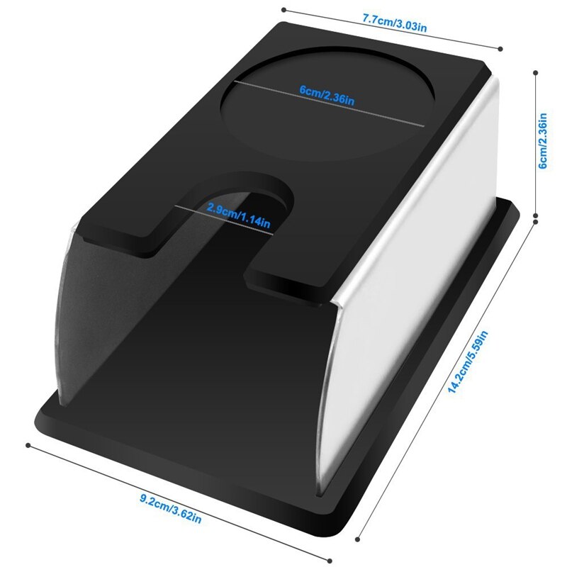 Stevige Rvs Siliconen Espresso Koffie Tamper Stand Barista Tool Aanstampen Houder Rack Plank Koffie Machine Tool Black