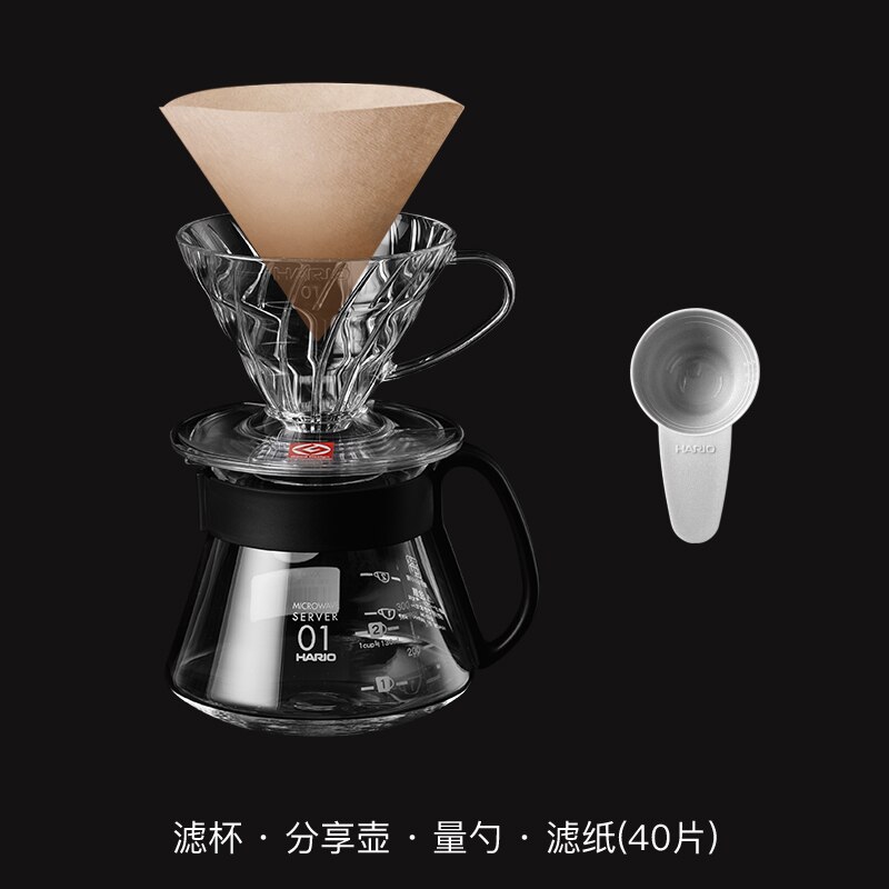 Hario V60 Coffee Dripper Heat Resistant Resin Coffee Filter Barista Specialized Coffee V60 Reusable Coffee Filters Hario Genuine: A set    1-2cup