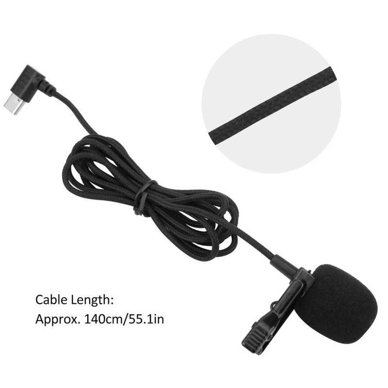 Micrófono Lavalier con interfaz de TYPE-C, micrófono omnidireccional con Clip, compatible con SJCAM, SJ8, SJ9, SJ10, accesorios de Cámara de Acción