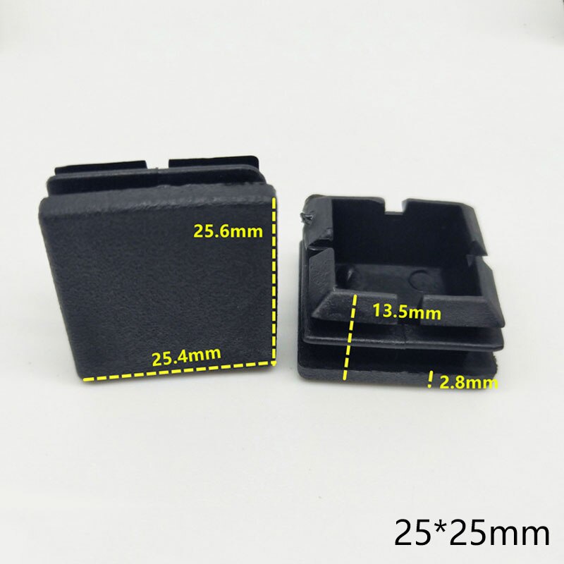10Pcs Black Plastic Steel square pipe plug Furniture Leg plug Anti Slip Feet Protector Pad Plastic square tube cap plug: 08