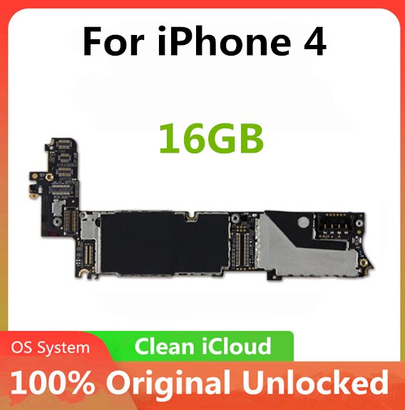 Para iphone 4 4S 5 5C 5S Placa base con el Sistema IOS Original desbloqueado para iphone 4S lógica con la Chips 8GB /16GB /32GB: 4 (16GB)