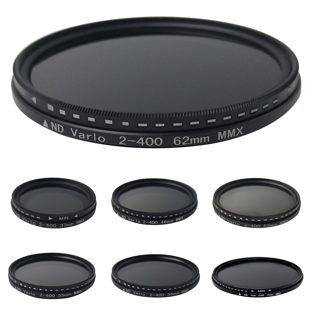 Lightdow-filtro de lente Variable, 52mm, 55mm, 58mm, 62mm, 67mm, 72mm, 77mm, 82mm, densidad neutra ND2, ND4, ND8, ND16 a ND400