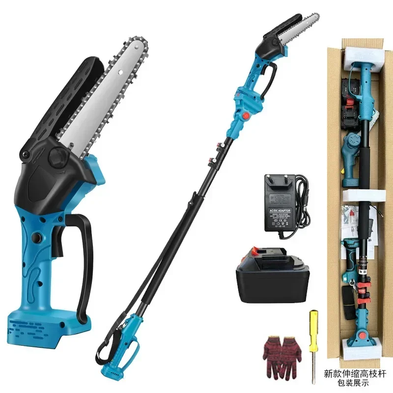 Electric Pole Saw Cordless Tree Pruner Rechargeable High Reach Chainsaw Lithium Battery Powered
