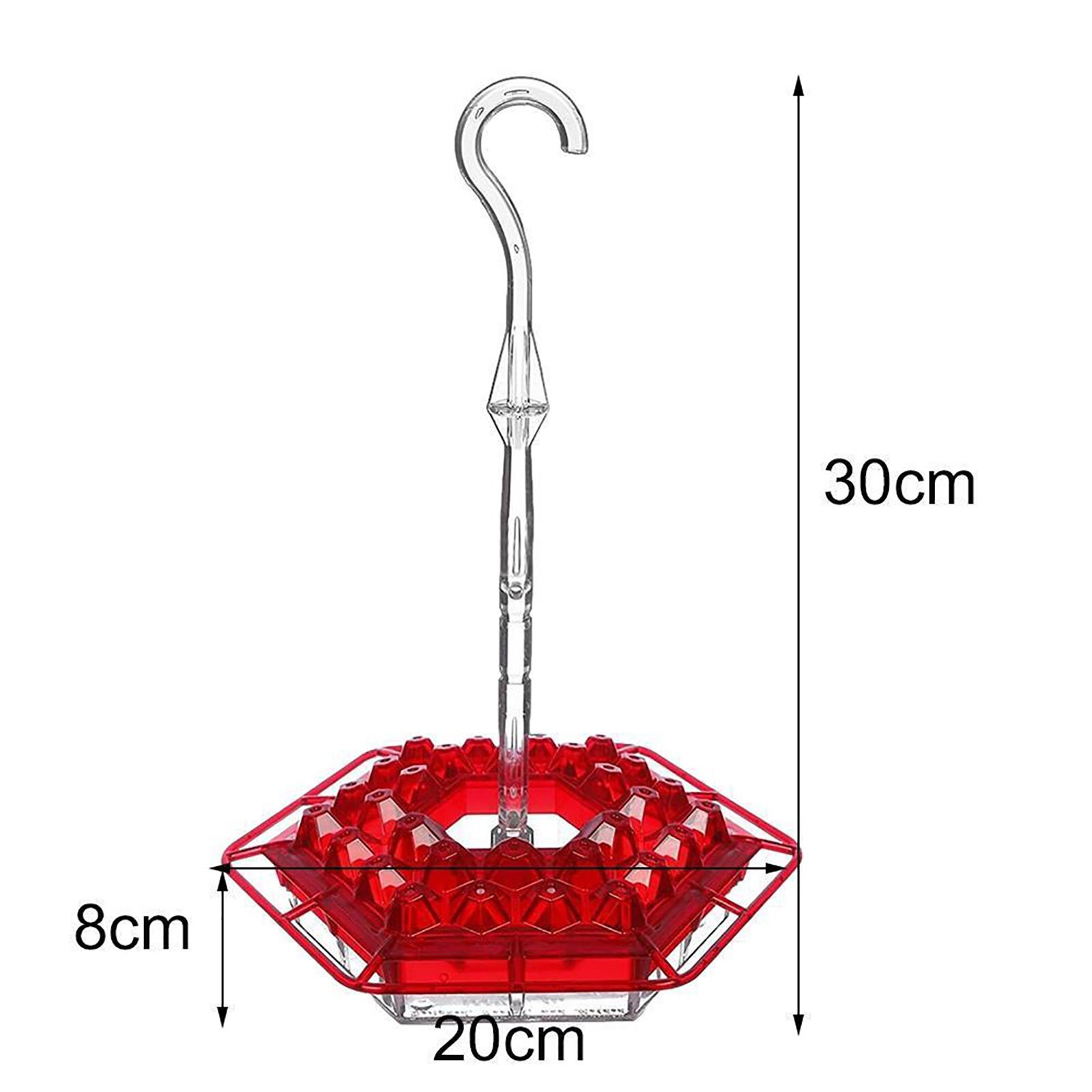 Mangeoires d'extérieur pour colibris, 30 Ports d'alimentation, fenêtre suspendue, mangeoire pour oiseaux sauvages, pour jardin extérieur, décoration de cour, tôlerie intégrée: Rouge