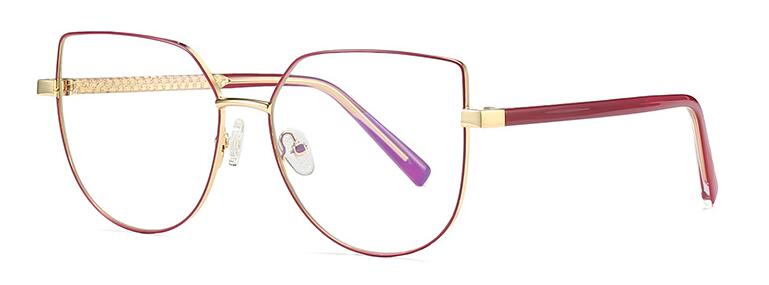 Gafas de ordenador con bloqueo de luz azul ojo de gato dorado, de , marco de gafas ópticas, transparentes, sin Dioptor: C5 Red Gold