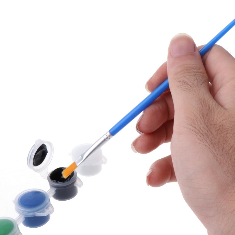 Pinturas acrílicas de 6 colores con 2 pinceles, suministro de herramientas de arte para pintura al óleo de pared artística de uñas