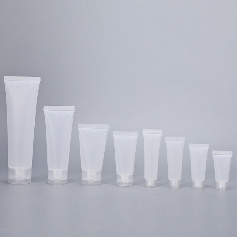 10PCS Empty Plastic Squeeze Tubes Translucent Cosmetic Containers Refillable Plastic Tube Travel Bottle