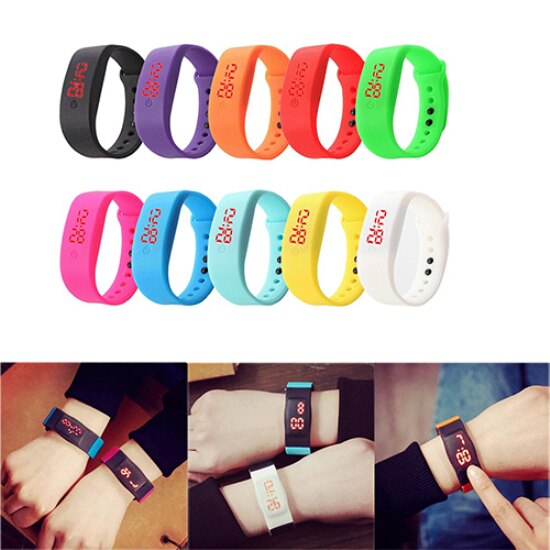 Sales! Aankomst Vrouwen Mannen Siliconen Band Band Digitale Led Display Armband Pols Sport Horloge