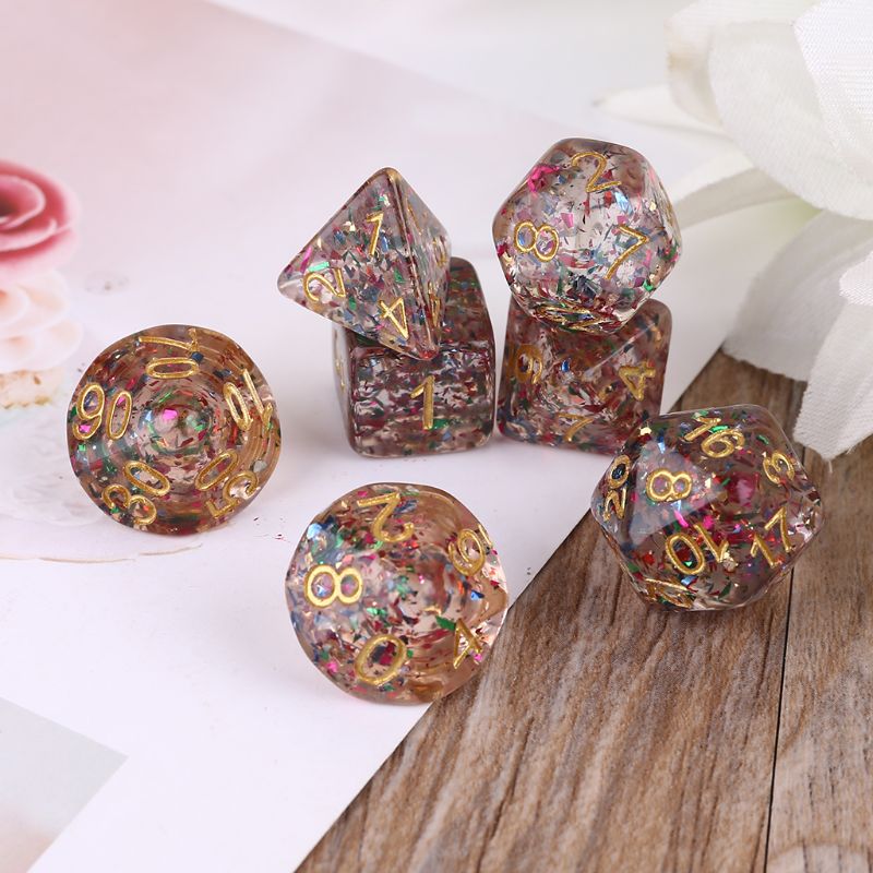 7 teile/satz polyedrisch Multi Seiten Zahlen Würfel Rolle Spielen Gremium Spiel für Bar Kneipe Verein Party T8NC