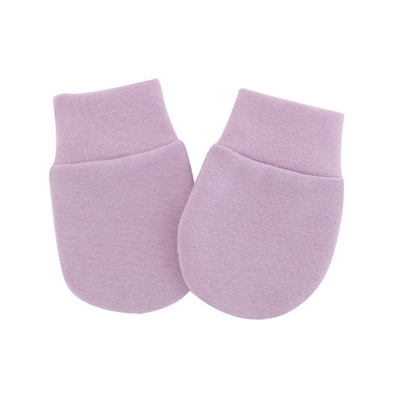 1 Pair Baby Anti Scratching Soft Cotton Gloves Newborn Protection Face Scratch Mittens Infant Handguard Supplies: Light Purple