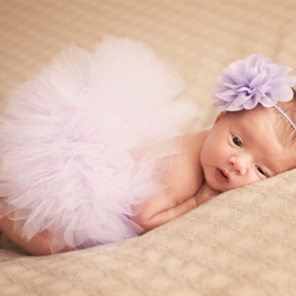 Bébé -né photographie accessoires accessoires bébé Tutu jupe à la main bébé arc-en-ciel Tutu jupe Fotografia bébé Photo accessoires: 17 light purple