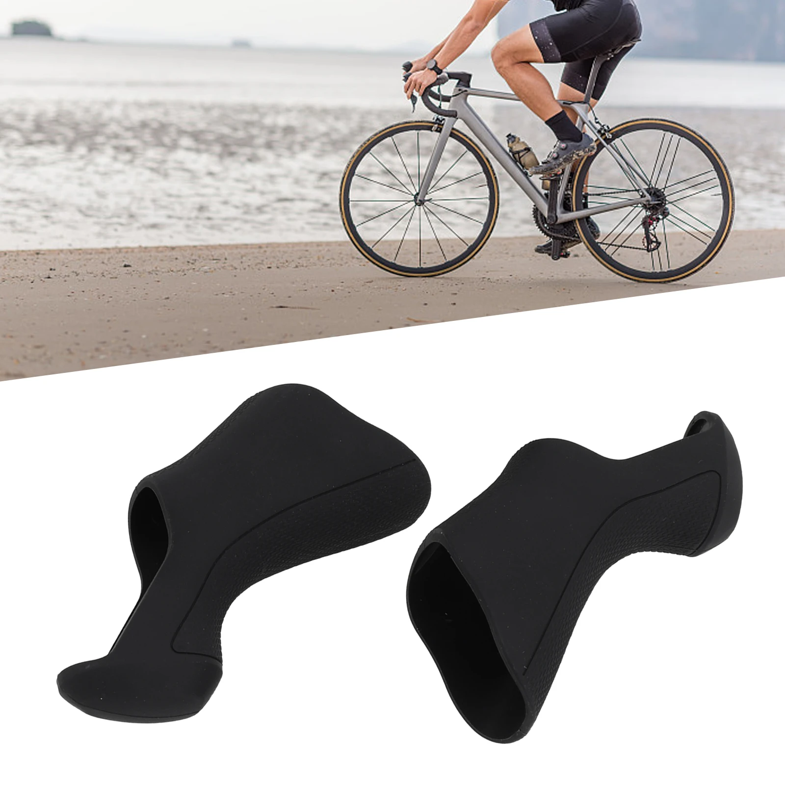 Cubiertas de palanca de cambios de freno de bicicleta de carretera, Protector de mangas de mango de bicicleta de goma para Shimano para Ultegra Di2 ST-6870, accesorios de ciclismo