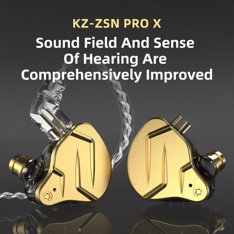 Kz zsn pro x metal øretelefoner 1ba+1dd hybrid teknologi hifi i øret monitor øretelefoner bas øretelefoner sport støjreducerende headset