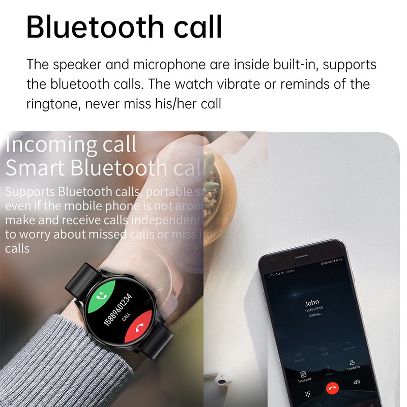 Vrouwen Smartwatch Full Touch Screen Ondersteuning Dial Call Hartslag Bloeddruk Smart Horloge Mannen Voor Samsung Android Horloge Vrouwen