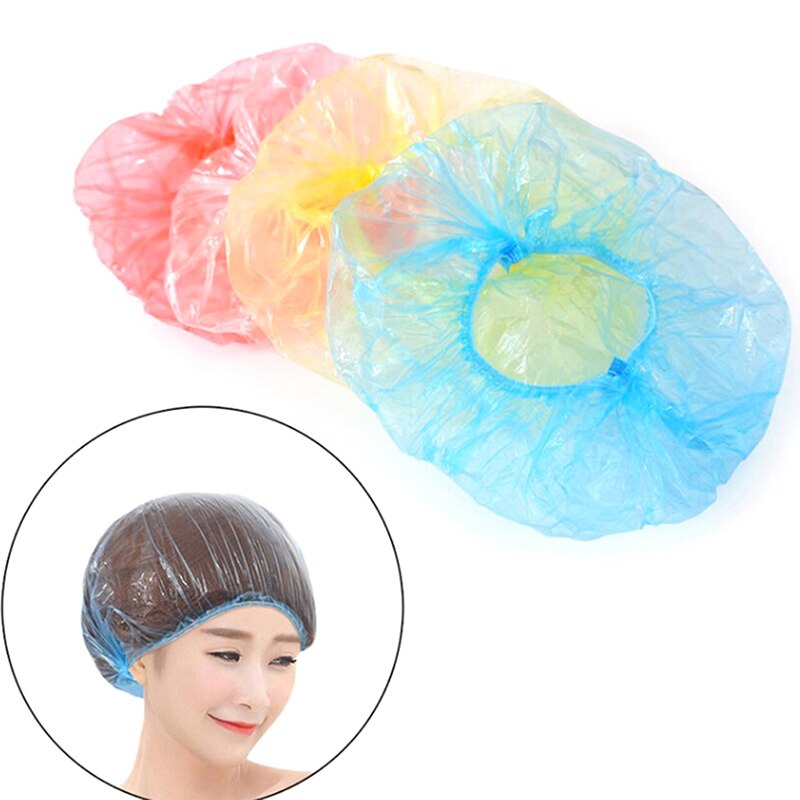 100 stücke Einweg Dusche Kappen Haarnetz Gastronomie strecken Hütte Spa Haar Salon Hotel eins-aus bat elastisch Dusche Hütte 32-70cm