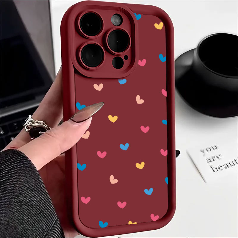 Funda de teléfono para OPPO Reno 13 F 13FS 5G /Reno13 F FS 4G, funda protectora de silicona suave con forma de corazón de amor y estrellas a la: ABS / COFFEE