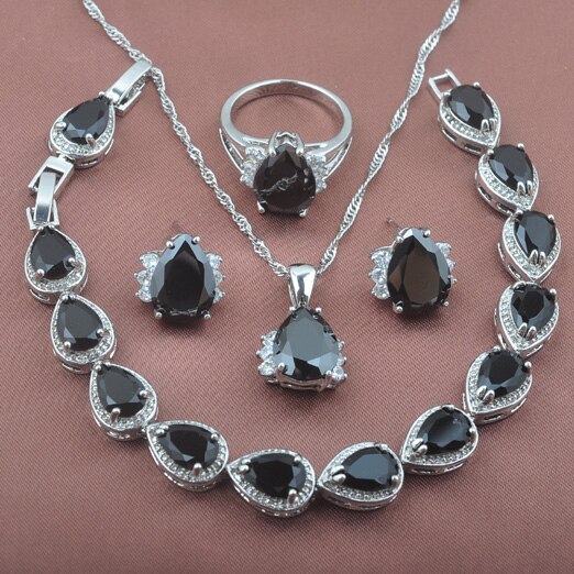 Ketting Met 2 Ringen Roze Hanger Zirconia - Dames Sieraden Set