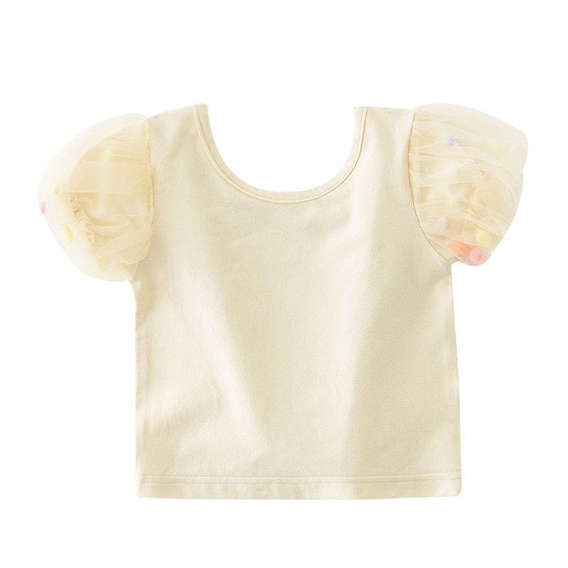 Summer New Baby Girls Fairy Puff Sleeve T-shirt