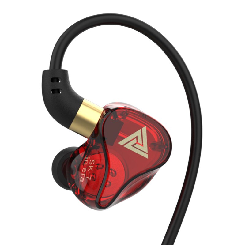 QKZ-Auriculares deportivos SK7 con controlador Dual, dispositivo de audio HD con conector de 3,5mm, micrófono, música, 3,5mm