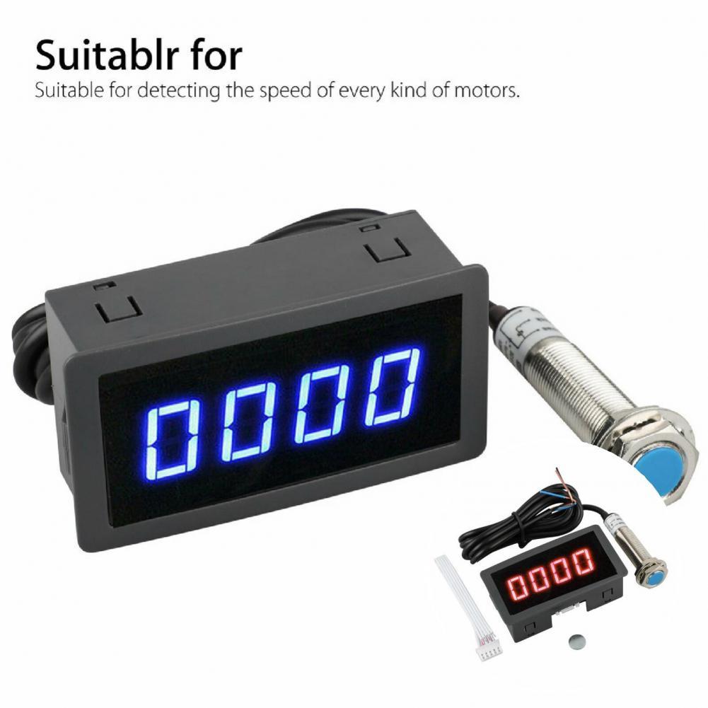 LCD Dustproof Wide Compatibility Hall Effect Sensor 4 Digital RPM Speed Meter Panel Car Tachometer for Forklifts