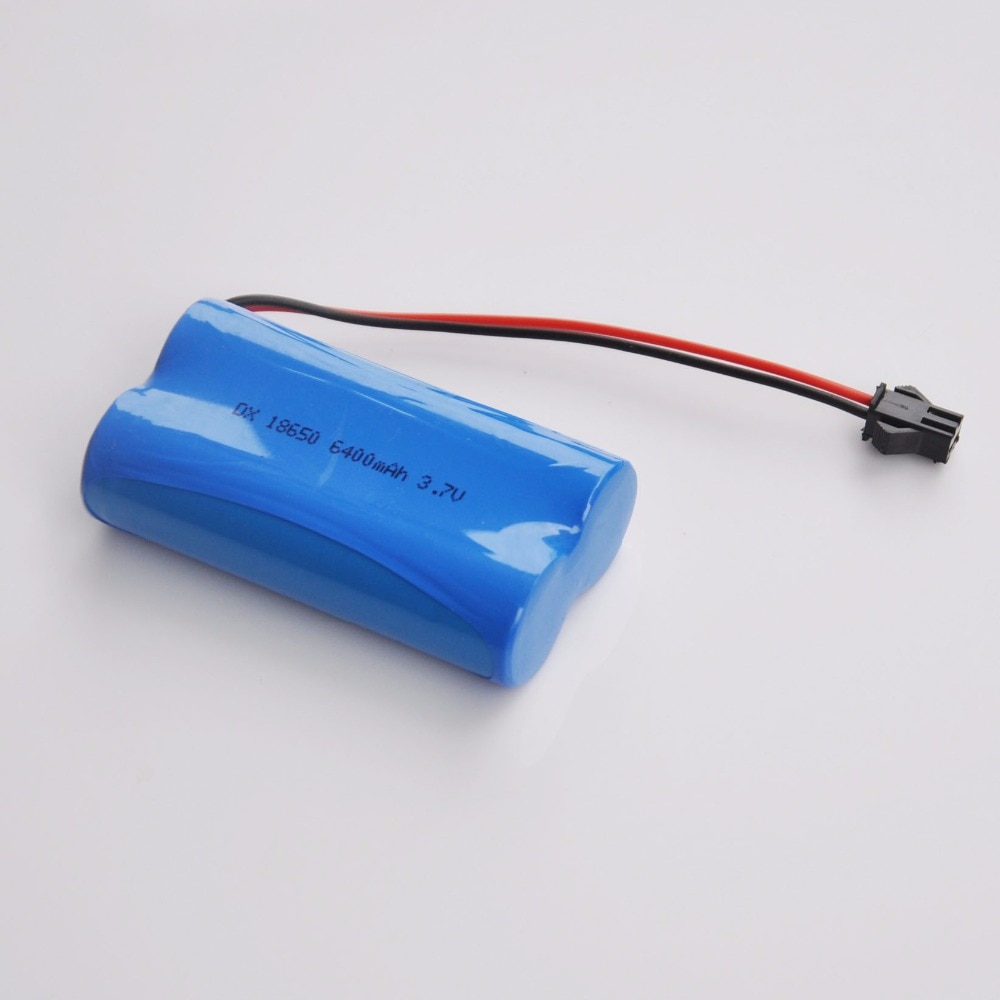 1-2 stks 3.7 v Oplaadbare 18650 Batterij Li-Ion cell 6400 mah SM plug voor T10 Boot Fishfinder aas Haak Boot Karper Vissersboot