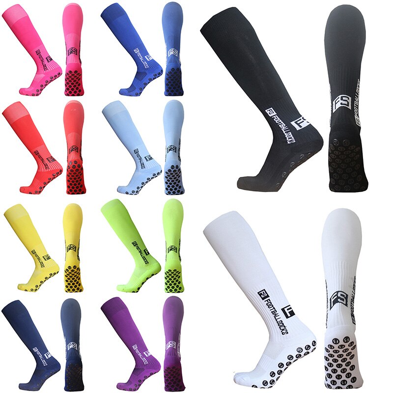 FS Long – chaussettes antidérapantes pour hommes et femmes, avec lettres, pour Baseball, Rugby, Football