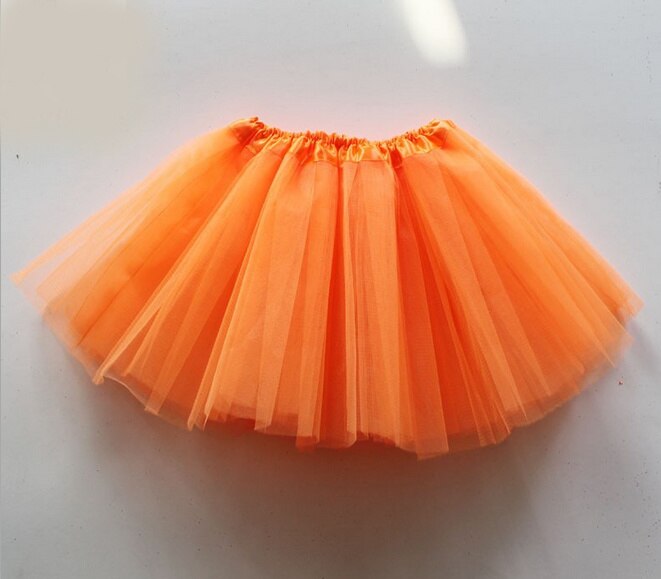 Falda de tutú para niñas, falda translúcida de hilo de red de 3 capas, hermoso color, falda de baile, falda deportiva barata para niñas, 1 unidad: Naranja