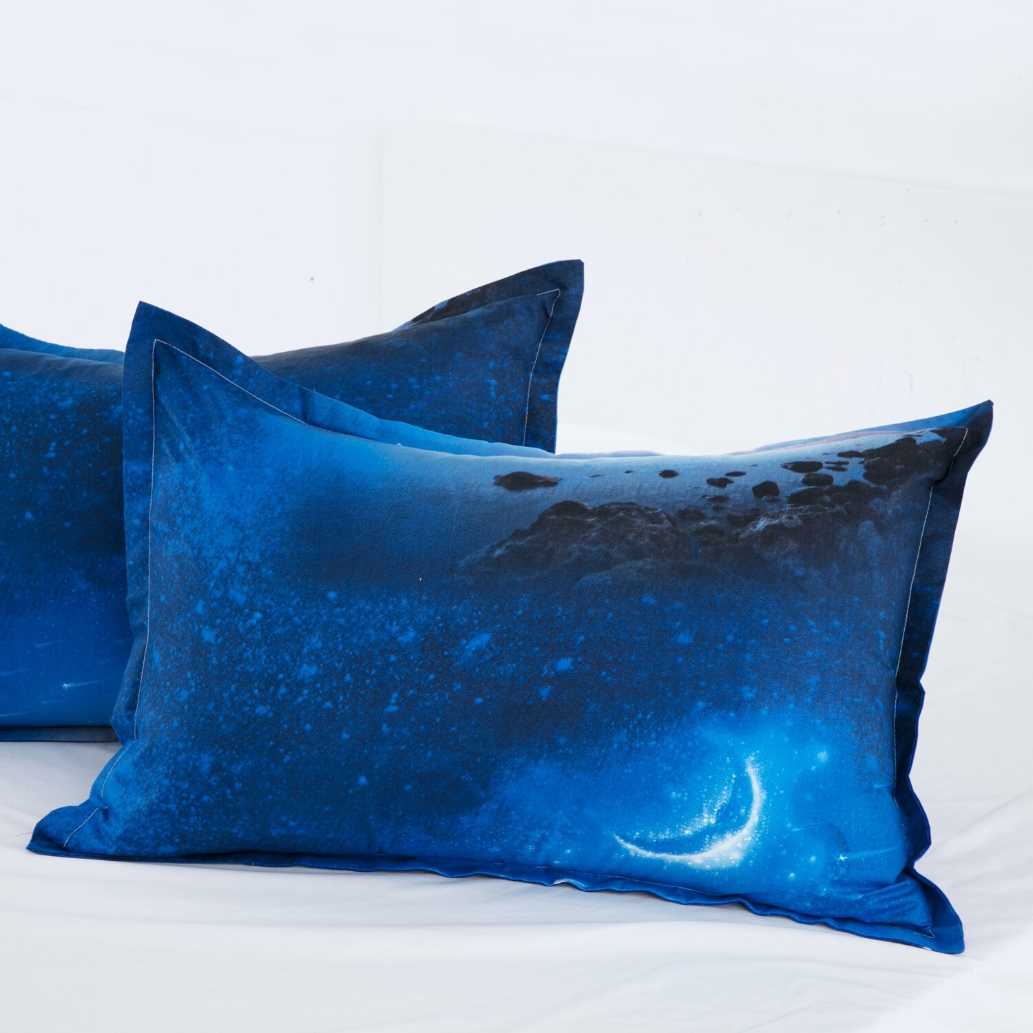 Housse de couette imprimée en 3D, double taille, Queen Size, avec taies d'oreillers, ensemble de literie, univers nocturne, Cosmos Galaxy, 2 pièces/3 pièces