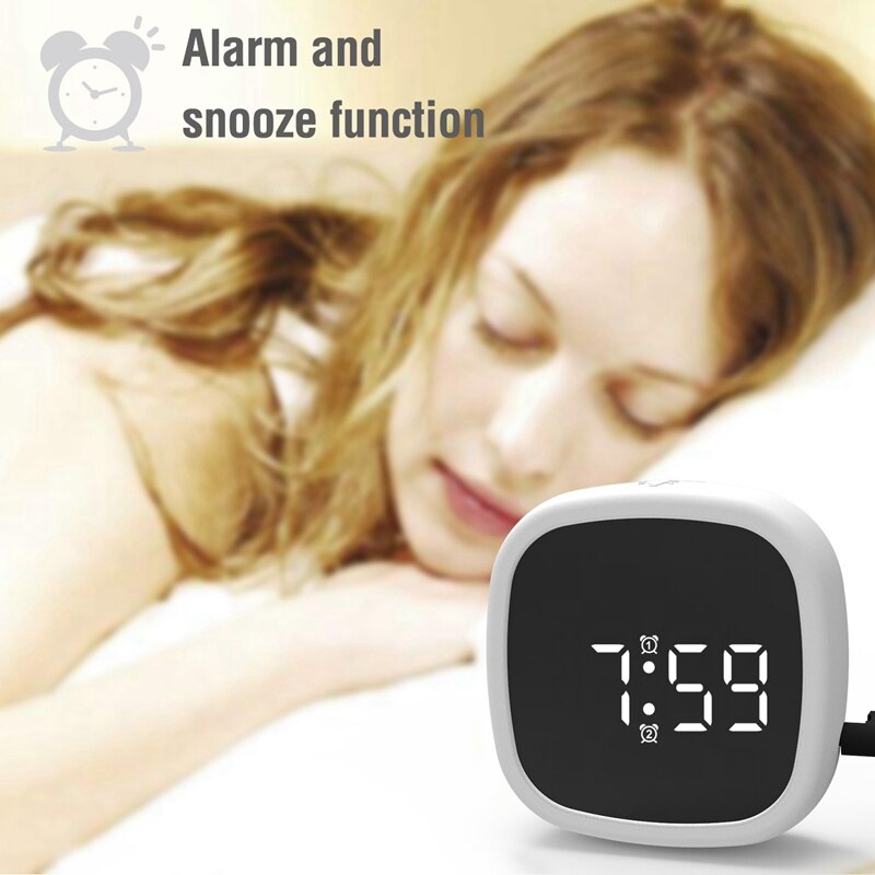 Reizen Led Digitale Snooze Wekker Met 2 Alarmen Voice Control Display Klok Draagbare Kleine Wekker
