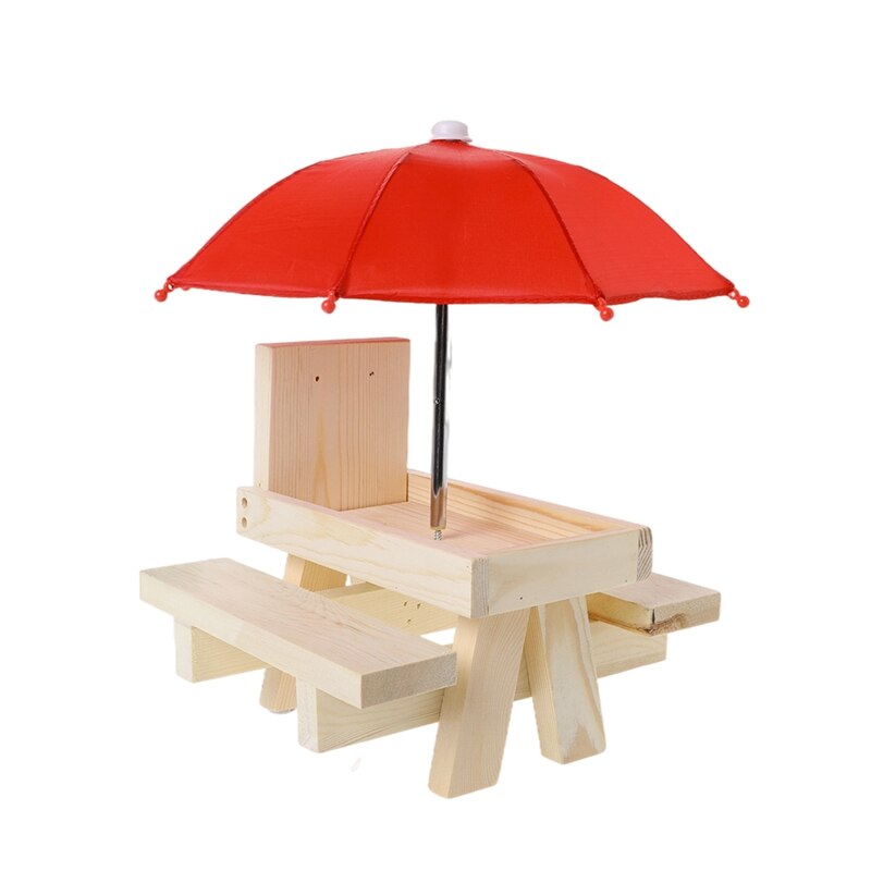 YOUEON Mangeoire en bois pour écureuil avec support de maïs, mangeoire