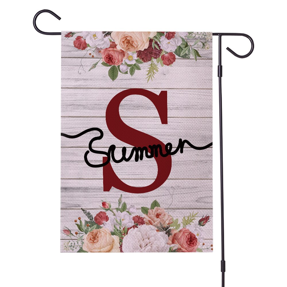 Banderas de jardín de doble cara, 30x45cm, serie de letras, cartel de lino, pancarta de , banderas, accesorios de decoración para Festival DIY