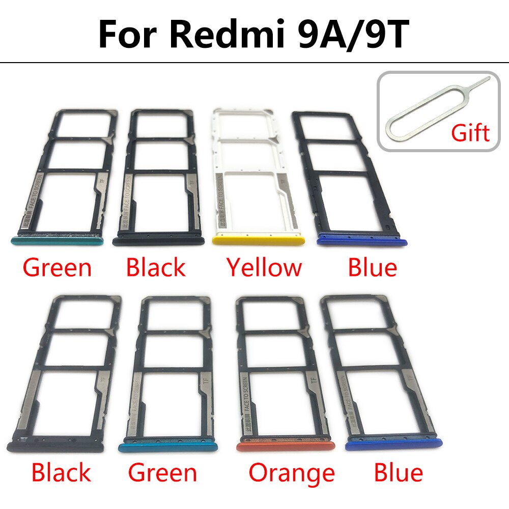 Sim Kaart Lade Voor Xiaomi Redmi 9A 9C 9T Sim Card Tray Slot Houder Adapter Socket Reparatie Onderdelen