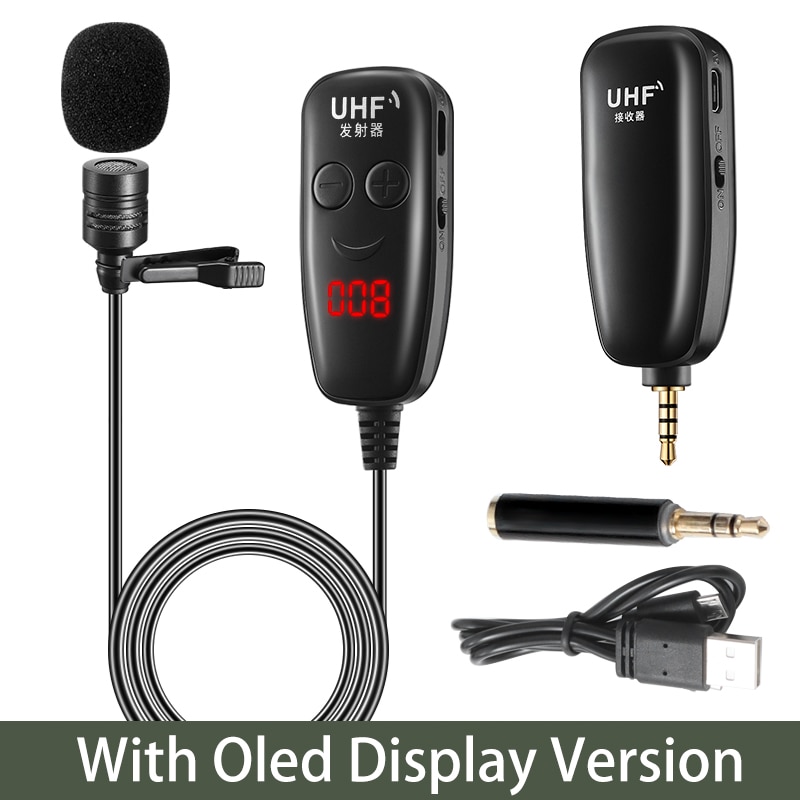 UHF Wireless Lavalier Microphone with Lavalier Lapel Mic Transmitter & Receiver for Computer Speaker Phone DSLR Camera: Blue