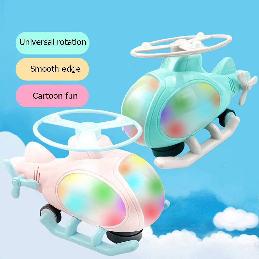 Electric Airplane Battery Operated Funny Colorful Light-emitting Kids Toys with Light Classic Educational Assemble Toys