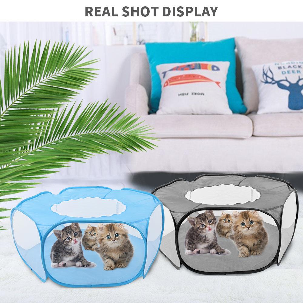 Guinea Pig Cage Pop Open Tent Small Animals Breathable Portable Exercise Fence Pet Playpen Outdoor/Indoor Yard Cage Transparent