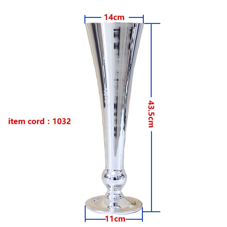 Vase en métal argenté et blanc 1032 & 1033 | vase d'accessoires de décoration de mariage et de maison,