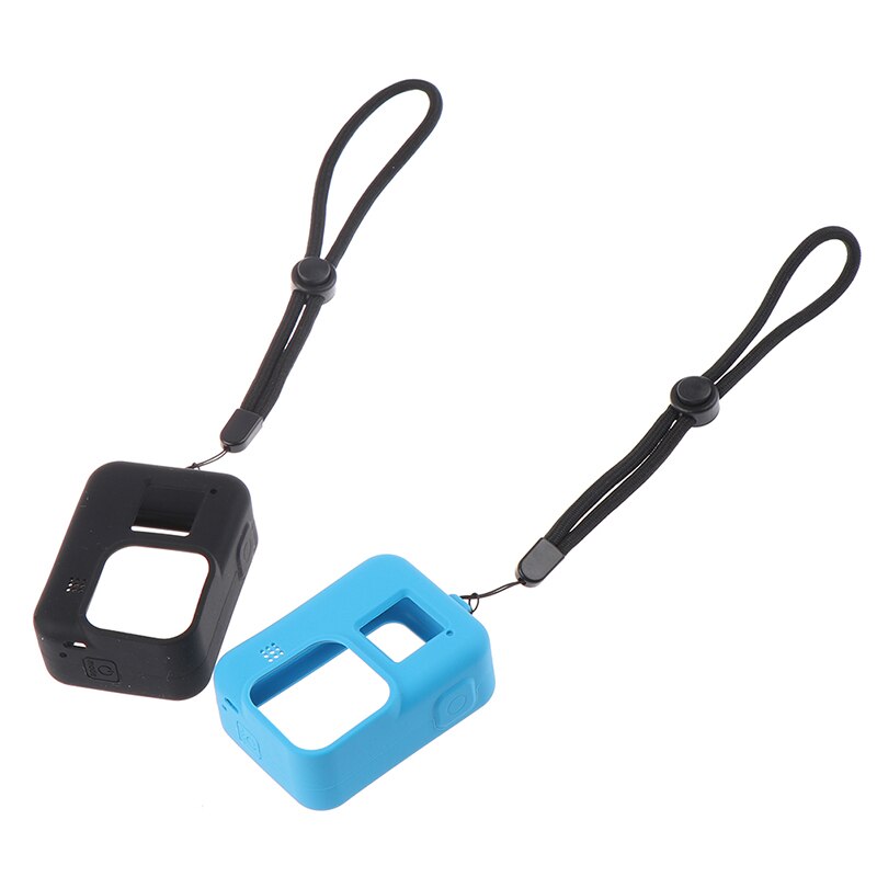 Siliconen hoesje voor gopro hero 8 zwart/blauw beschermfolie lensbehuizing voor gopro 8 accessoires
